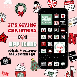 It&#39;s Giving Christmas Retro App Icons, Widgets and Wallpaper for iOS and Android
