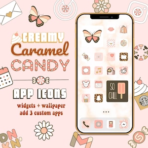 Creamy Caramel & Peach Summer App Icon Pack for iOS and Android