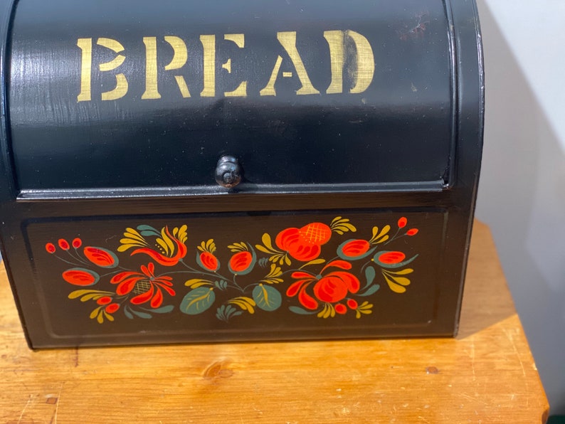 Antique Roll Top Bread Box Etsy