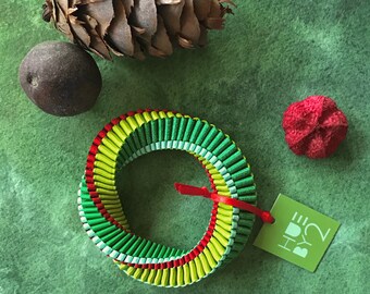 Festive Gift, A Unique Bracelet of Woven Ribbon, Lightweight and Adjustable, A Special Accessory for Any Age.