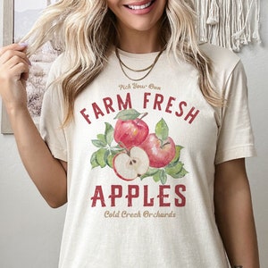 Farm Fresh Apples, Vintage Farmers Shirt, Apple Shirt, Fall Harvest Shirt, Apple Picking, Fruit Lover Shirt, Gardner Gift, Teacher Shirt