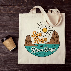 Sun Rays River Days Tote Bag, Boat Bag, Boat Tote Bag, Lake Days, River Mom, Vacay Bag, Summer Bag, River Life, Beach Tote, Reusable Bag