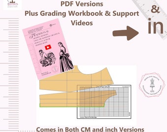 Mini Grading Course - Traditional Grading Ruler in PDF Format - CM & Inches - Plus Grading Workbook + Video Guides-Learn Traditional Grading