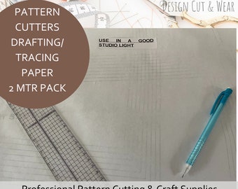 Pattern Cutters Drafting / Tracing Paper -50 gsm- Trace in a Good Studio Light - 2 meter Pack - Professional Pattern Cutting Studio Supplies