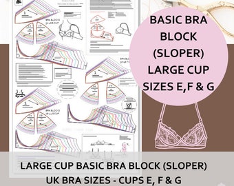 Basic Bra Pattern Block sloper Cup Size AA & D UK Created for Pattern  Cutters / Designers to Develop Into a Range of Styles -  Canada