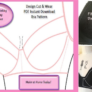 Basic Bra Pattern Block - With Detailed Sewing and Fitting Guide- PDF Instant Download- Cup Size AA- D - Ideal For small fashion business.