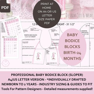 BABY Lijfje - geboorte - 24 maanden - hoogte: 56-92 CM -22 1/16- 36 1/4"- Professioneel gedetailleerde maattabellen meegeleverd - pdf thuis afdrukken.