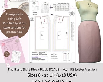 Basic Skirt Block Detailed Measurements Supplied- Pattern Cutting - Main Image