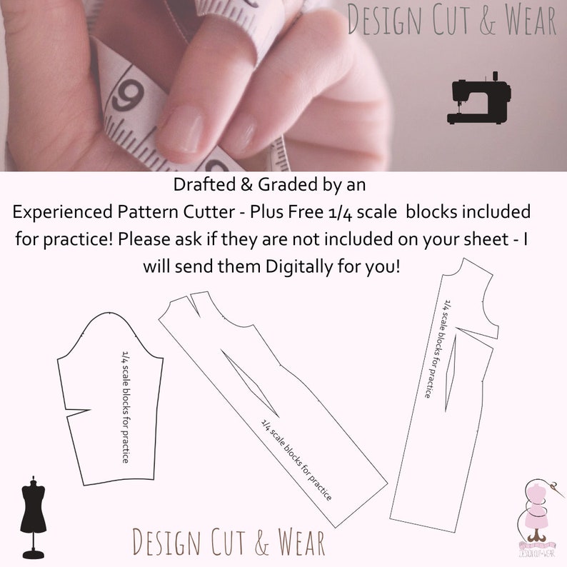 Fashion Pattern Block SHIFT DRESS BLOCK Sizes 6 to 18 Uk 2-14 Usa Sloper-Semi Fitted Shape Tools For Pattern Designers Printed Version image 7