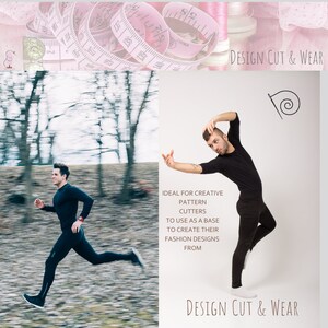 Mens Leggings Block "Meggings" Tight Stretch Mans Trouser Block- No Side Seam- Ideal For dance Wear- Sizes S-XL- Print at Home Today PDF image 6