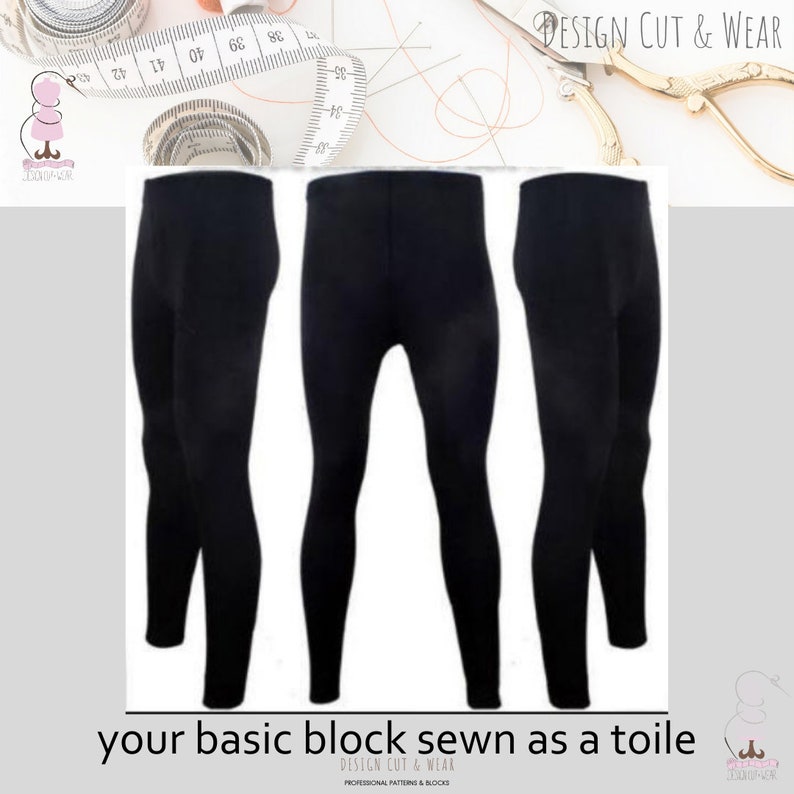 Mens Leggings Block "Meggings" Tight Stretch Mans Trouser Block- No Side Seam- Ideal For dance Wear- Sizes S-XL- Print at Home Today PDF image 2