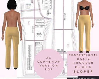 Custom Fit Trouser Block Sewing Pattern: Made to Order (PDF Pattern ...