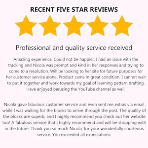Peut inclure: Image avec le texte "RECENT FIVE STAR REVIEWS" et quatre &eacute;toiles dor&eacute;es. En dessous, des avis clients &eacute;logieux sur le service et la qualit&eacute; du produit. Les avis sont sous le titre "Professional and quality service received".