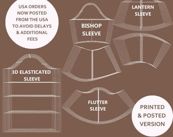 4 Designer Sleeve Styles To Go With The Design Cut & Wear Basic Bodice Block - Ready Drafted and Graded Sleeves - Printed and Posted to You