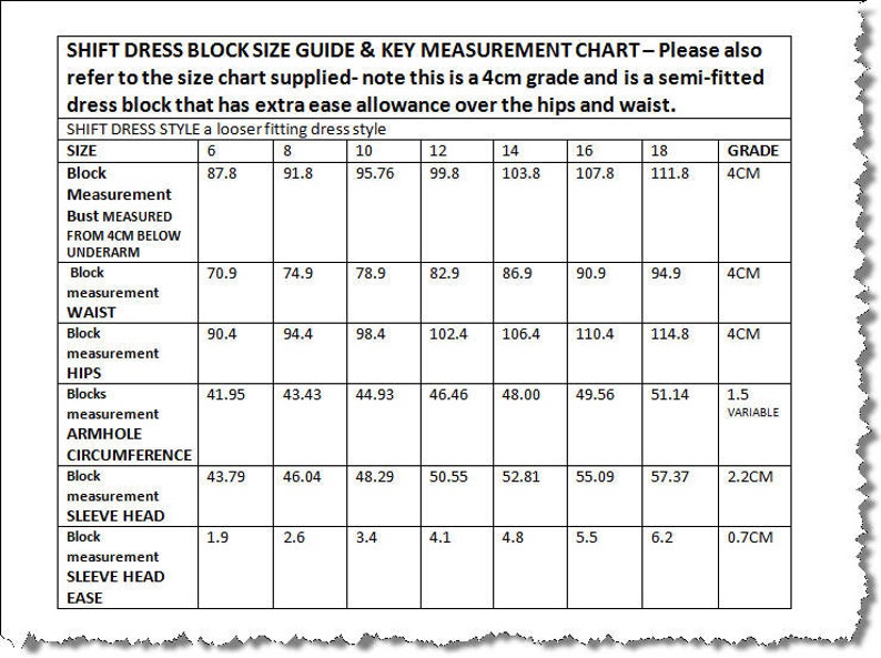 Fashion Pattern Block SHIFT DRESS BLOCK Sizes 6 to 18 Uk 2-14 Usa Sloper-Semi Fitted Shape Tools For Pattern Designers Printed Version image 4