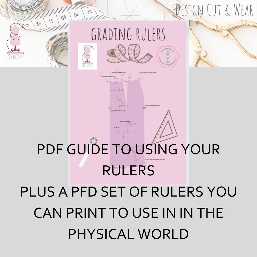 Ruler Grade R Digital Skirt Grading Rulers - Makes Grading FAST -use in Ai or Print ...