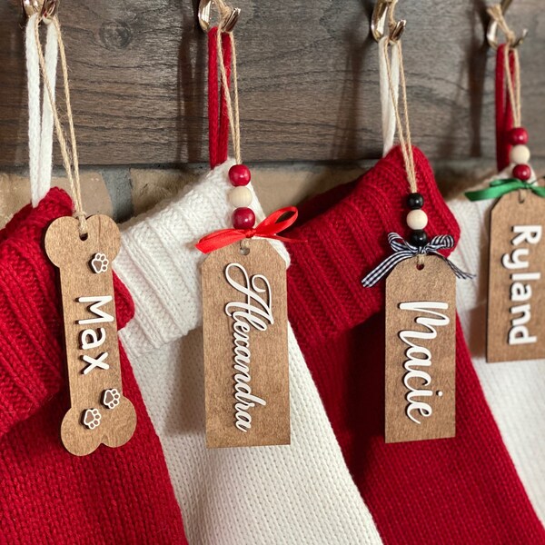 Stocking Name Tag Etsy