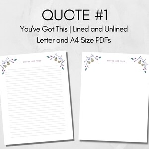 Printable Motivational Stationary Set With 3 Inspirational Quotes ...