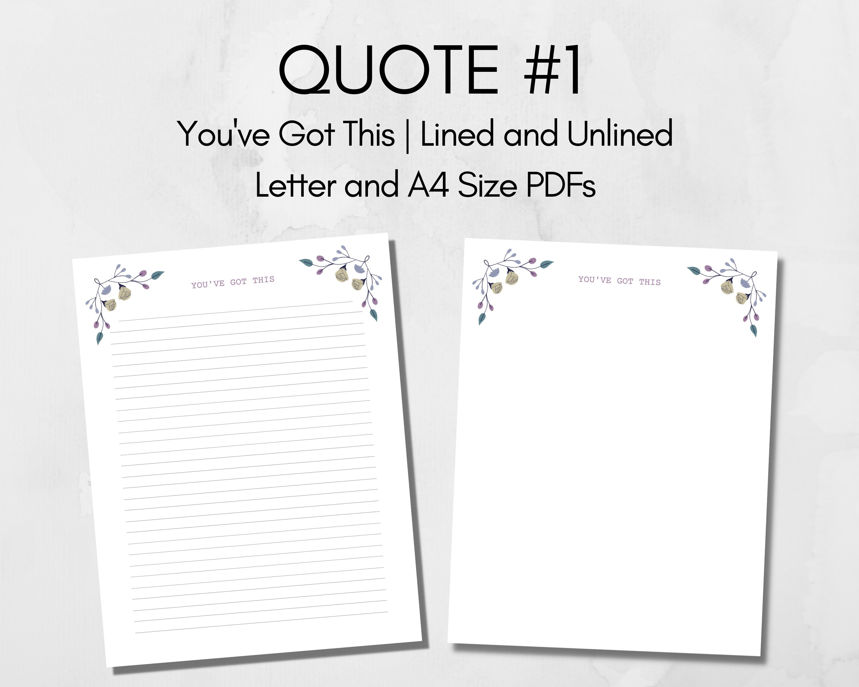 Printable Motivational Stationary Set With 3 Inspirational Quotes ...
