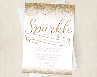 Gold Glitter Invite Etsy