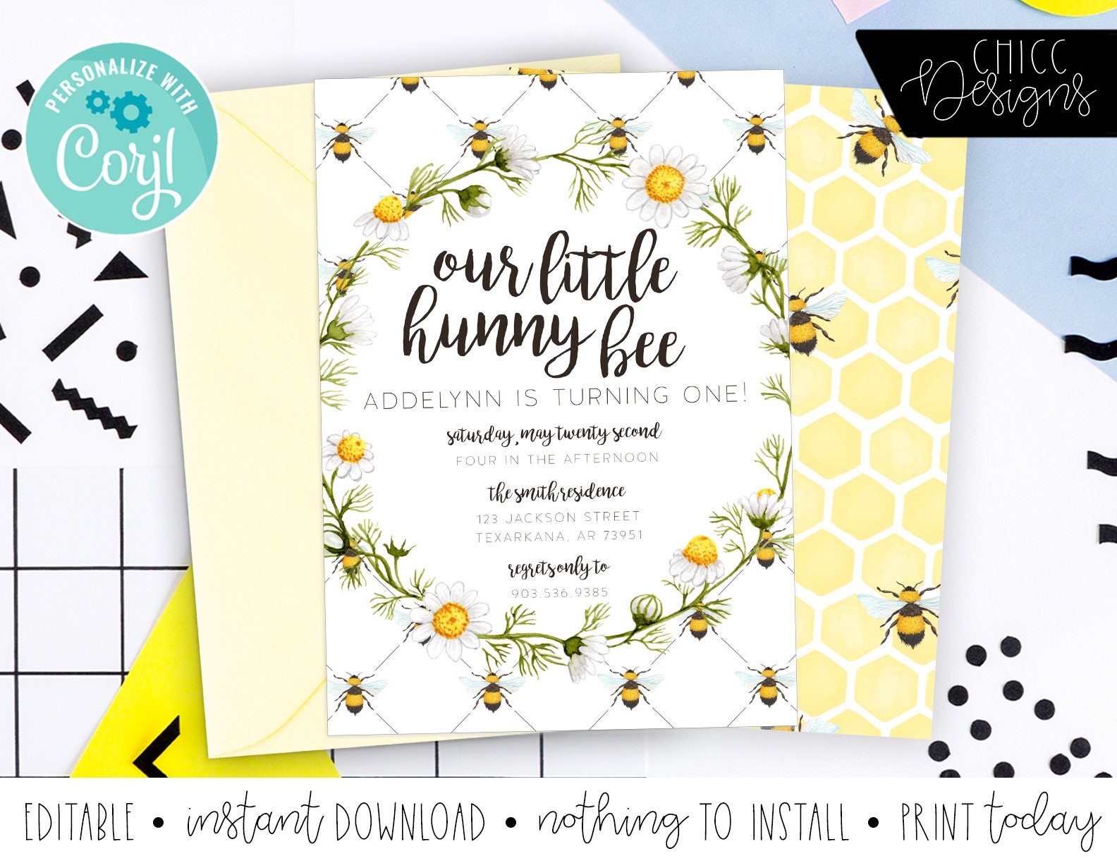 Hunny Bee - Birthday - Honey Bee - Bees - Honey Birthday Party - Firs…