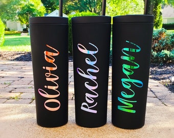 Personalized Tumbler with Straw and Lid: Employee Appreciation Gift Birthday Trip Favor Cups Girls Trip Gift Idea