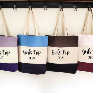 Personalized Tote Bag Girls Trip Bag Girls Trip Gift Canvas - Etsy