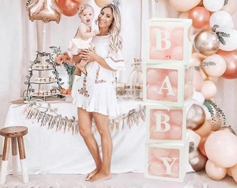 Baby Shower Balloon Box Decoration: Transparent Display Blocks