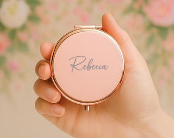 Engraved Compact Mirror for Her: Personalized Travel Makeup Mirror, Mothers Day Gift for Mom, Birthday Gift for Daughter