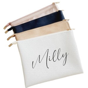 Personalized Makeup Bag: Stocking Stuffer for her, Personalized gift for her Cosmetic Bag, Tween Makeup Bag, Faux Leather