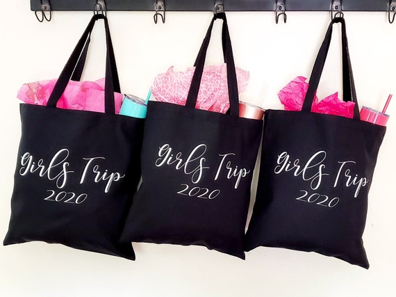 Monogrammed Canvas Tote Bags - Weekend Getaway