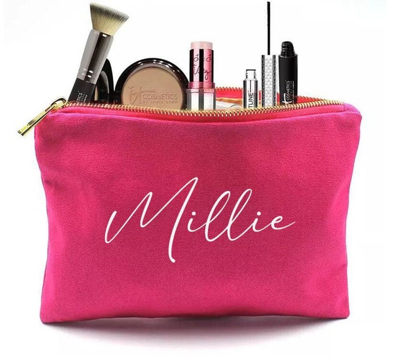 MakeUp Bag Make Up Bag Bridesmaid Make Up Bag with Name Birthday Gift Ideas  for Her Personalized - BRGMUB001