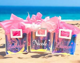 Personalized Gift Bag: Bachelorette Party Favor Bag, Beach Party Bag, Girls Trip Gift Idea