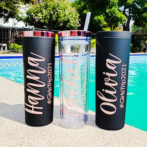 Personalized Tumbler Girls Trip Gifts Bridesmaid Gift Girls Weekend Gift Acrylic Water Bottle Beach Cups  Vacation Cup Girls Trip Tumbler