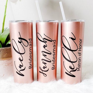 Personalized Tumbler, Bridesmaid Gift, Stainless Steel Tumbler, Will You Be My, Bridesmaid Proposal, Bridal Party Gift, Bachelorette Party
