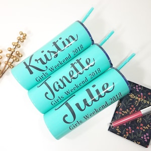 Personalized Stainless Steel Tumbler Girls Weekend Gift Idea Girls Trip Cups Bachelorette Party Favors Cruise Trip Tumbler