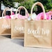 Personalized Girls Trip Beach Bag, Girls Trip Gift, Tote Gift Bags, Beach Bags, Bridesmaid Beach Bag, Bachelorette Favors, Burlap Beach Bag 