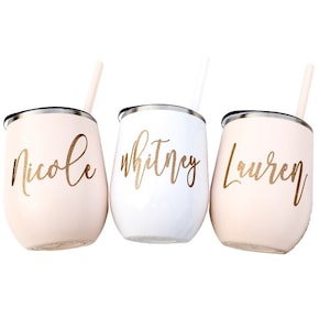 Personalized Wine Tumbler Bachelorette Favor Wine Tour Girls Trip Wine Tumbler Bridesmaid Gift Ideas Girls Weekend Cup Bridesmaid Gift Cups