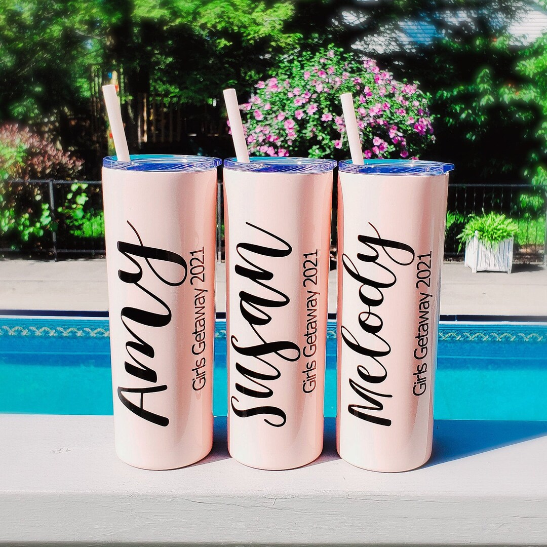 Personalized Tumbler, Girls Trip Gift, Bridesmaid Gift, Stainless Steel ...