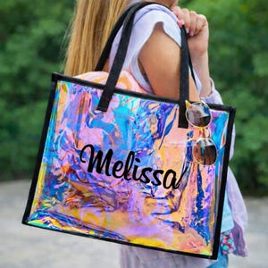 Personalized Beach Bag: Young Woman Gift, Tween Gift Idea, Tote Bag for Daughter, Cheer Bag, Girls Trip Birthday Bags image 2