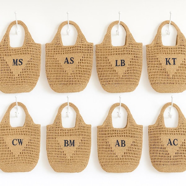 Personalized Straw Beach Bag Tote: Spring Break Bag, Beach Bachelorette Party Favor Girls Trip Idea