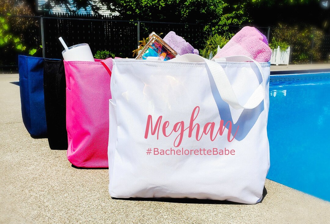 Personalized Canvas Tote Bag: Bachelorette Party Beach Swag - Etsy
