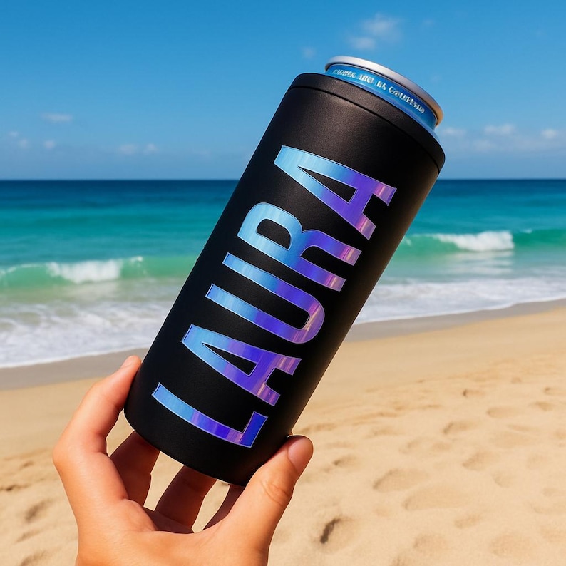 Personalized Slim Can Cooler: Insulated Seltzer Cozie for Bachelorette Party, Mothers Day Gift, Birthday Trip Favor, Hard Seltzer Cup Bild 5