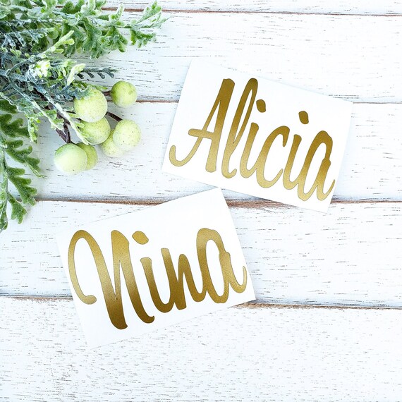 Custom Name Vinyl Decal Name Sticker Wedding Decor Tumbler | Etsy