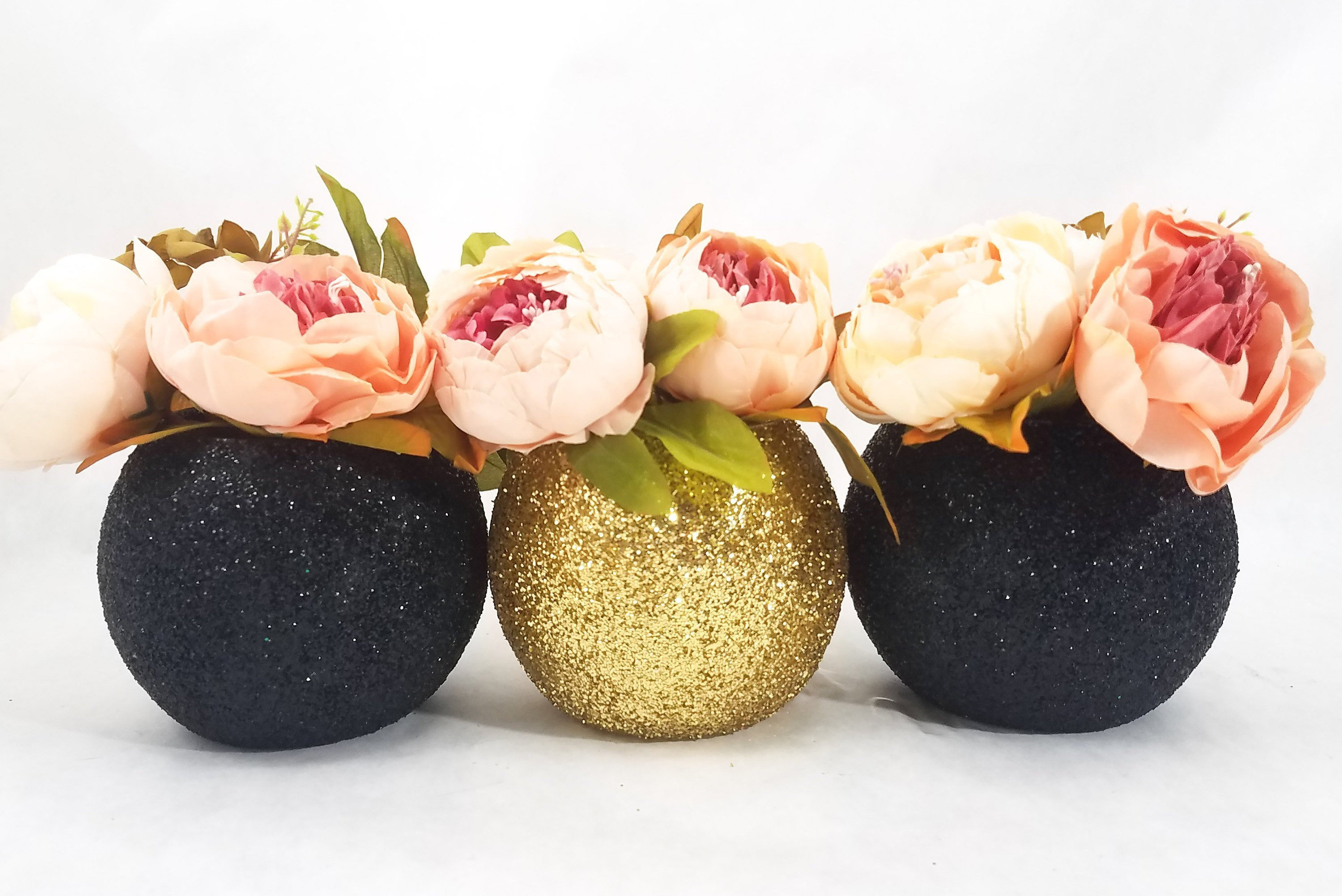 Wedding Decor Wedding Centerpieces Black And Gold Decor Etsy