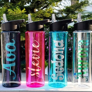 Kids School Water Bottle Personalized with Name School Water Bottle with flip top and lid Back to School Water Bottle Plastic Bottle