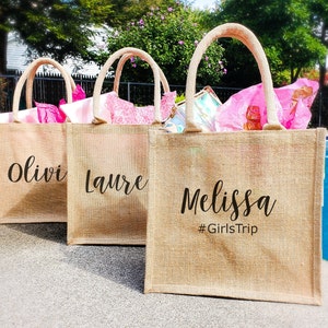 Personalized Girls Trip Beach Bag, Girls Trip Gift, Tote Gift Bags ...