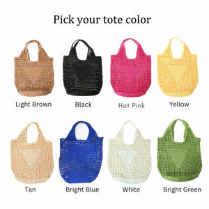 Personalized Raffia Beach Bag: Handwoven Bachelorette Party Favor, Mothers Day Gift Idea image 4