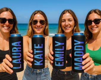 Personalized Stainless Steel Slim Can Cooler: Insulated Hard Seltzer Cozie