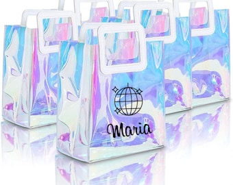 Personalized Holographic Disco Gift Bag: Bachelorette Party Ideas, Disco Party Favors